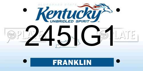 245IG1 Kentucky License Plate