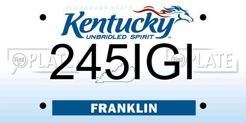 245IGI Kentucky License Plate