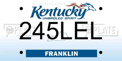 245LEL Kentucky License Plate