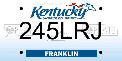 245LRJ Kentucky License Plate