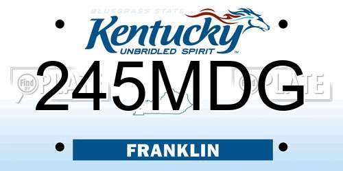 245MDG Kentucky License Plate
