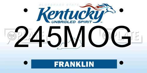 245MOG Kentucky License Plate