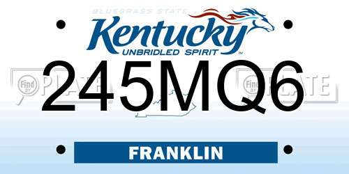 245MQ6 Kentucky License Plate