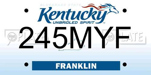 245MYF Kentucky License Plate