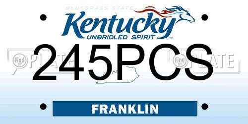 245PCS Kentucky License Plate