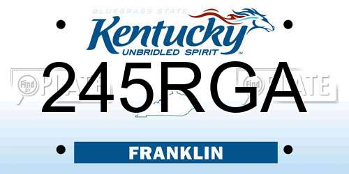 245RGA Kentucky License Plate