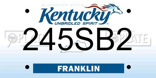 245SB2 Kentucky License Plate
