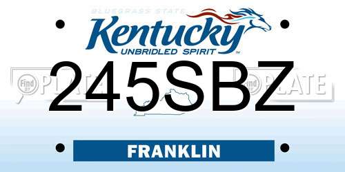 245SBZ Kentucky License Plate