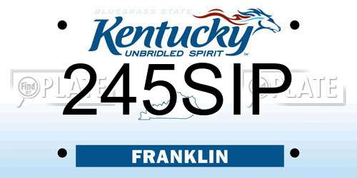 245SIP Kentucky License Plate