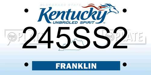 245SS2 Kentucky License Plate