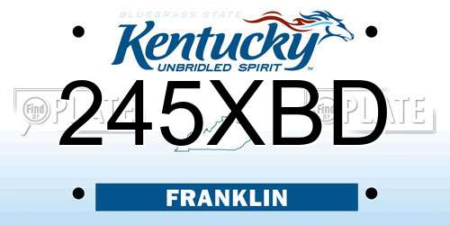 245XBD Kentucky License Plate