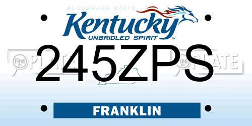 245ZPS Kentucky License Plate