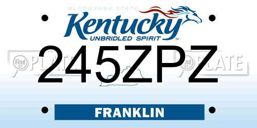 245ZPZ Kentucky License Plate