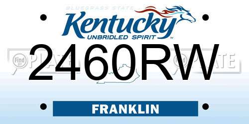 2460RW Kentucky License Plate