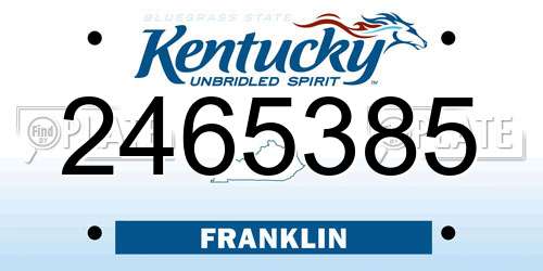 2465385 Kentucky License Plate