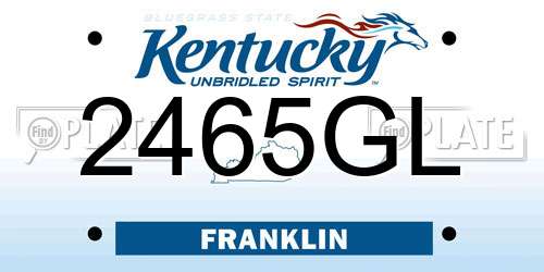 2465GL Kentucky License Plate