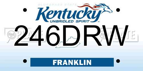 246DRW Kentucky License Plate