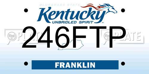 246FTP Kentucky License Plate