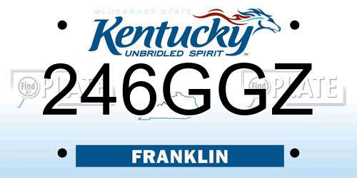 246GGZ Kentucky License Plate