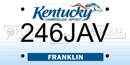 246JAV Kentucky License Plate