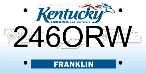 246ORW Kentucky License Plate