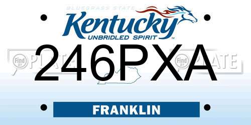 246PXA Kentucky License Plate