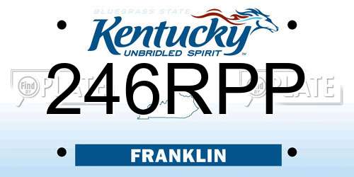 246RPP Kentucky License Plate