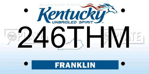 246THM Kentucky License Plate