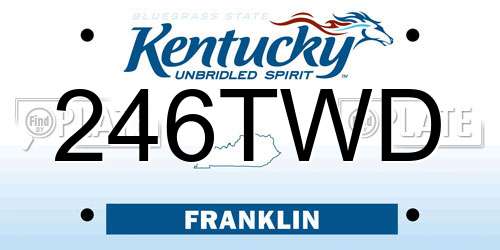 246TWD Kentucky License Plate