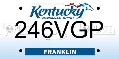 246VGP Kentucky License Plate