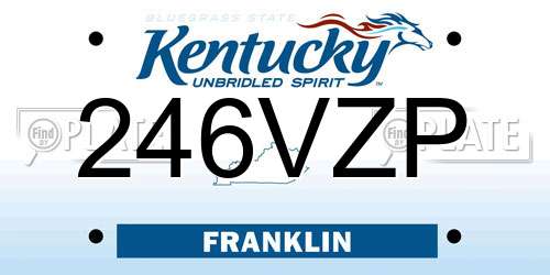 246VZP Kentucky License Plate