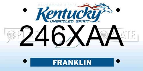 246XAA Kentucky License Plate