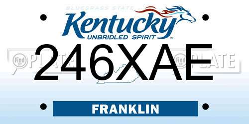 246XAE Kentucky License Plate