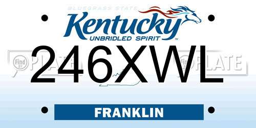 246XWL Kentucky License Plate