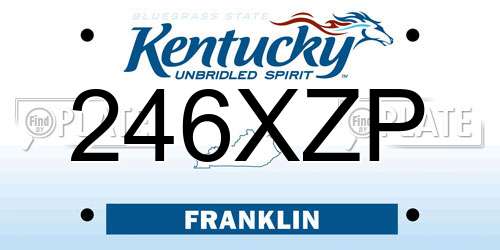 246XZP Kentucky License Plate