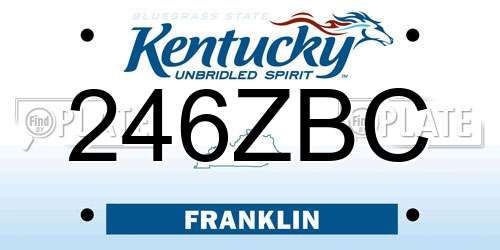 246ZBC Kentucky License Plate