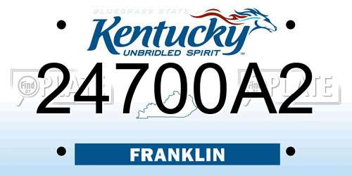 24700A2 Kentucky License Plate