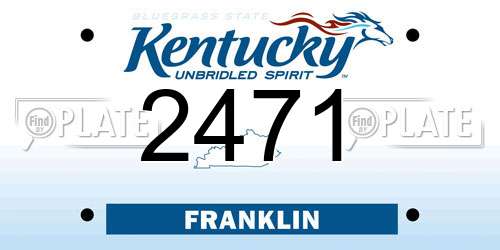 2471 Kentucky License Plate