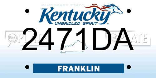 2471DA Kentucky License Plate