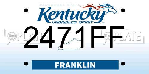 2471FF Kentucky License Plate