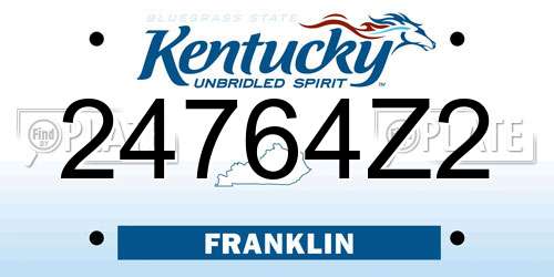 24764Z2 Kentucky License Plate