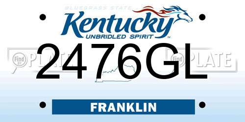 2476GL Kentucky License Plate