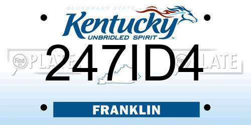 247ID4 Kentucky License Plate