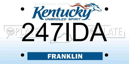 247IDA Kentucky License Plate