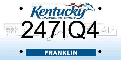247IQ4 Kentucky License Plate