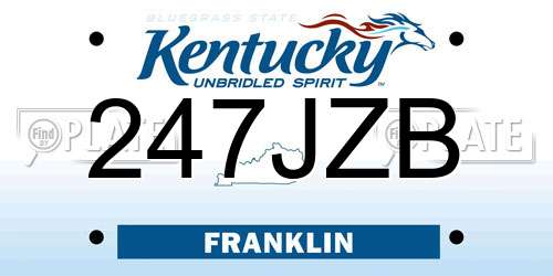 247JZB Kentucky License Plate