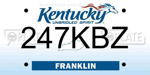 247KBZ Kentucky License Plate
