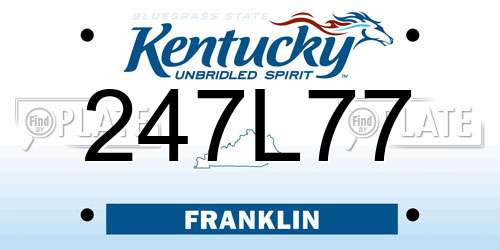 247L77 Kentucky License Plate