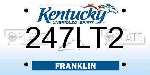 247LT2 Kentucky License Plate