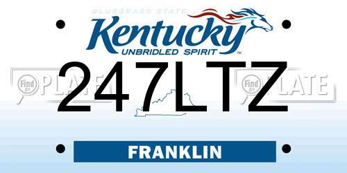 247LTZ Kentucky License Plate